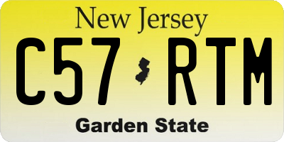 NJ license plate C57RTM