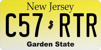 NJ license plate C57RTR