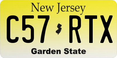 NJ license plate C57RTX