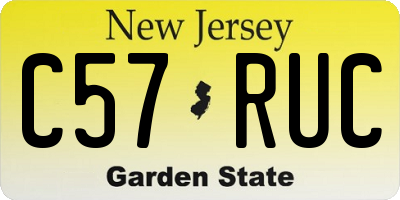 NJ license plate C57RUC