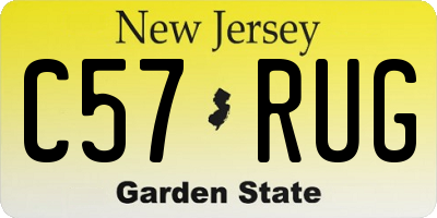 NJ license plate C57RUG