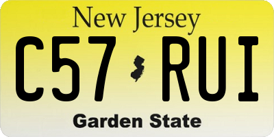 NJ license plate C57RUI