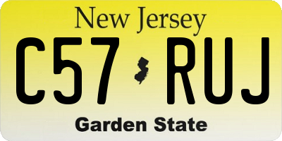 NJ license plate C57RUJ