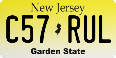NJ license plate C57RUL
