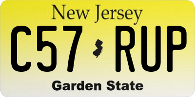 NJ license plate C57RUP