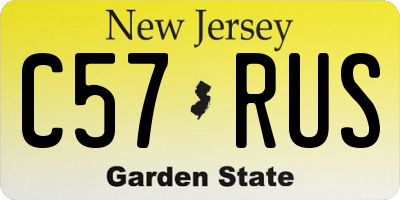 NJ license plate C57RUS