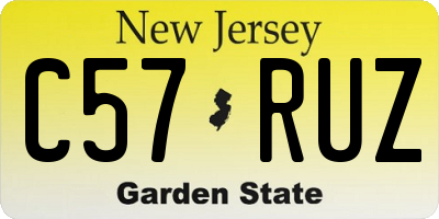NJ license plate C57RUZ