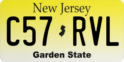 NJ license plate C57RVL