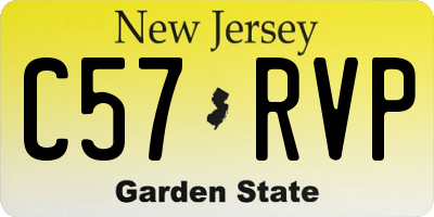 NJ license plate C57RVP