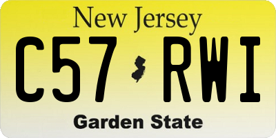 NJ license plate C57RWI