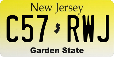 NJ license plate C57RWJ