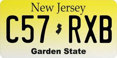 NJ license plate C57RXB