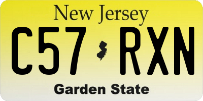 NJ license plate C57RXN