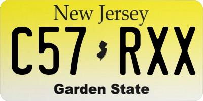 NJ license plate C57RXX