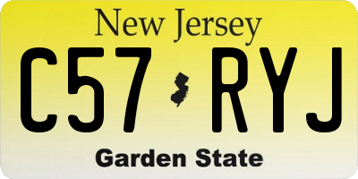 NJ license plate C57RYJ