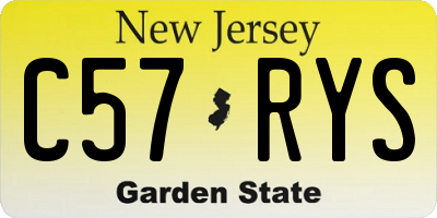 NJ license plate C57RYS