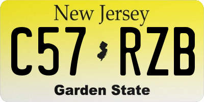 NJ license plate C57RZB