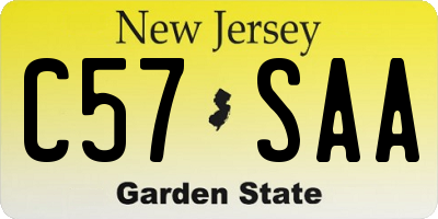 NJ license plate C57SAA