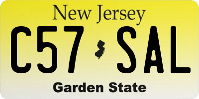 NJ license plate C57SAL