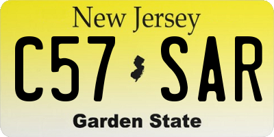 NJ license plate C57SAR