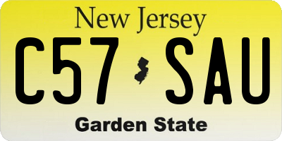 NJ license plate C57SAU