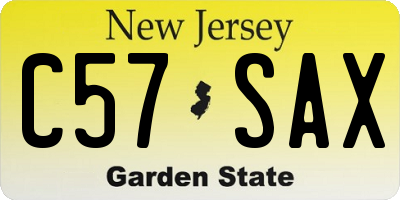 NJ license plate C57SAX