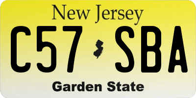 NJ license plate C57SBA