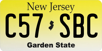 NJ license plate C57SBC