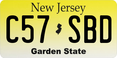 NJ license plate C57SBD