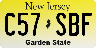 NJ license plate C57SBF