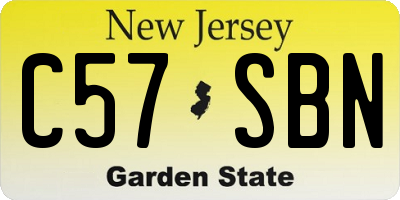 NJ license plate C57SBN