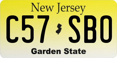 NJ license plate C57SBO