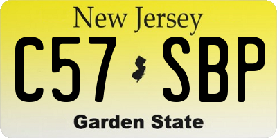 NJ license plate C57SBP