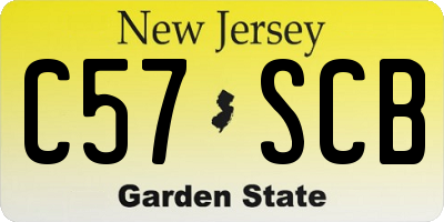 NJ license plate C57SCB
