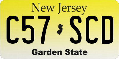 NJ license plate C57SCD