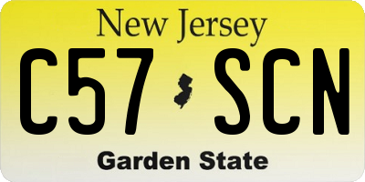 NJ license plate C57SCN