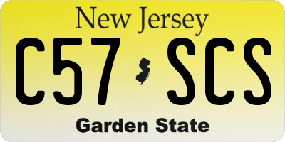 NJ license plate C57SCS