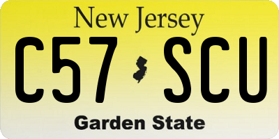 NJ license plate C57SCU
