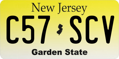 NJ license plate C57SCV