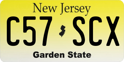 NJ license plate C57SCX