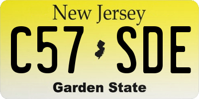 NJ license plate C57SDE