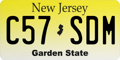 NJ license plate C57SDM