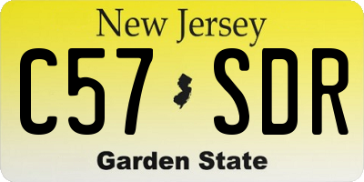 NJ license plate C57SDR