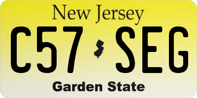 NJ license plate C57SEG