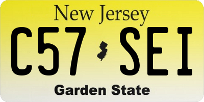NJ license plate C57SEI