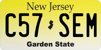 NJ license plate C57SEM