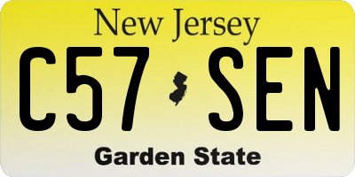 NJ license plate C57SEN