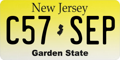 NJ license plate C57SEP