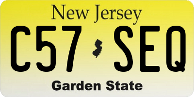 NJ license plate C57SEQ
