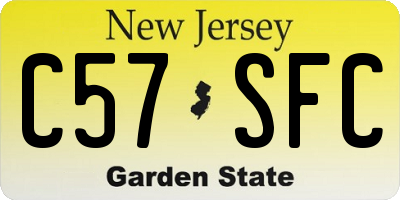 NJ license plate C57SFC